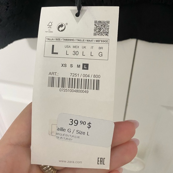 NWT- Zara cropped lace top - Picture 4 of 4